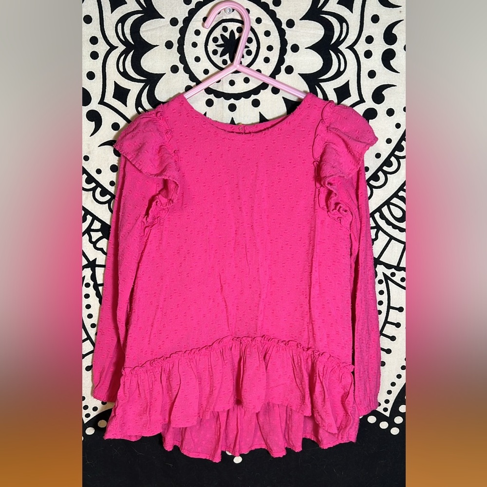 Vibrant Pink Ruffled Kids Blouse
